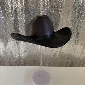 L/XL Blacked Out Rhinestone Cowboy Hat